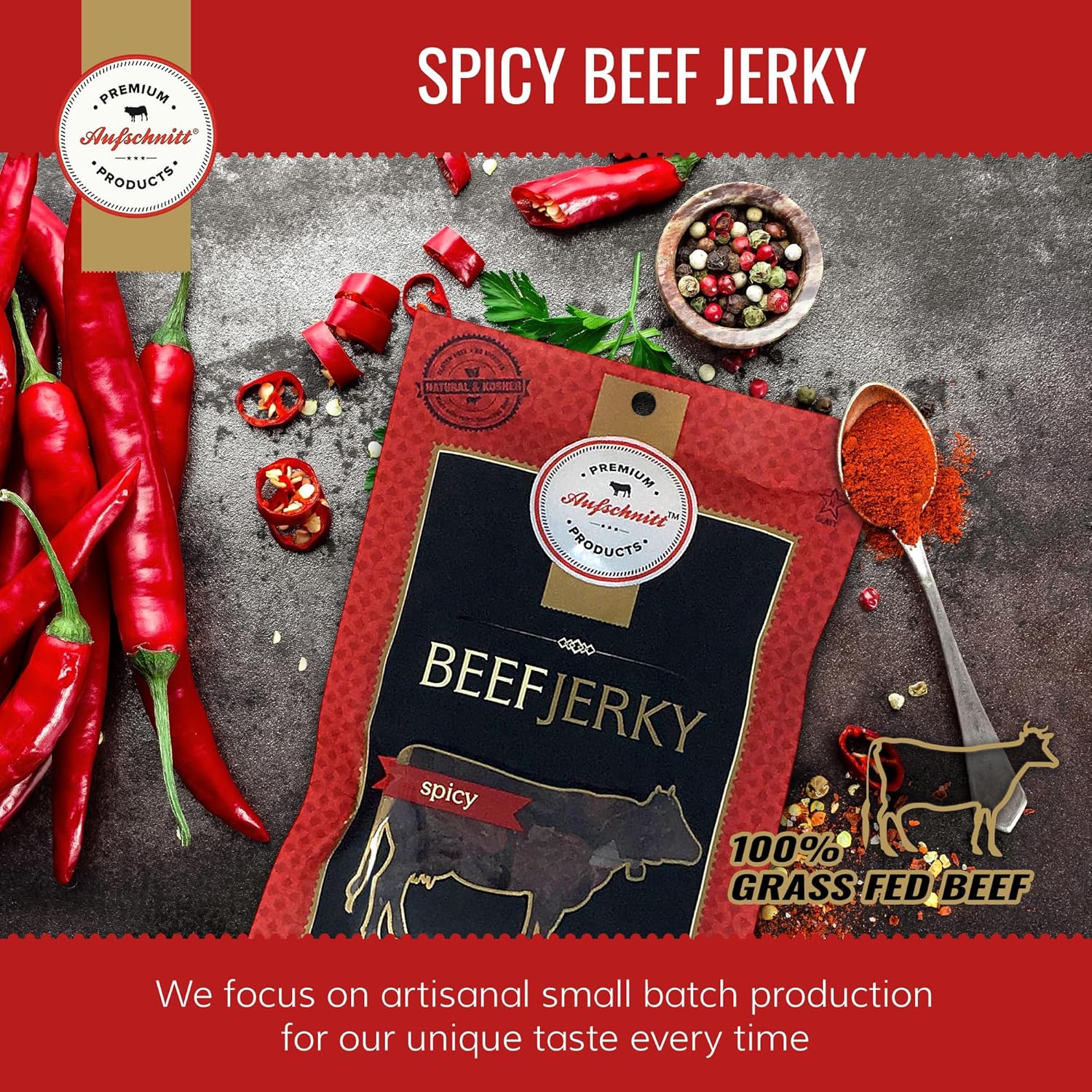 AUFSCHNITT BEEF JERKY SPICY 2 OZ - Image 3