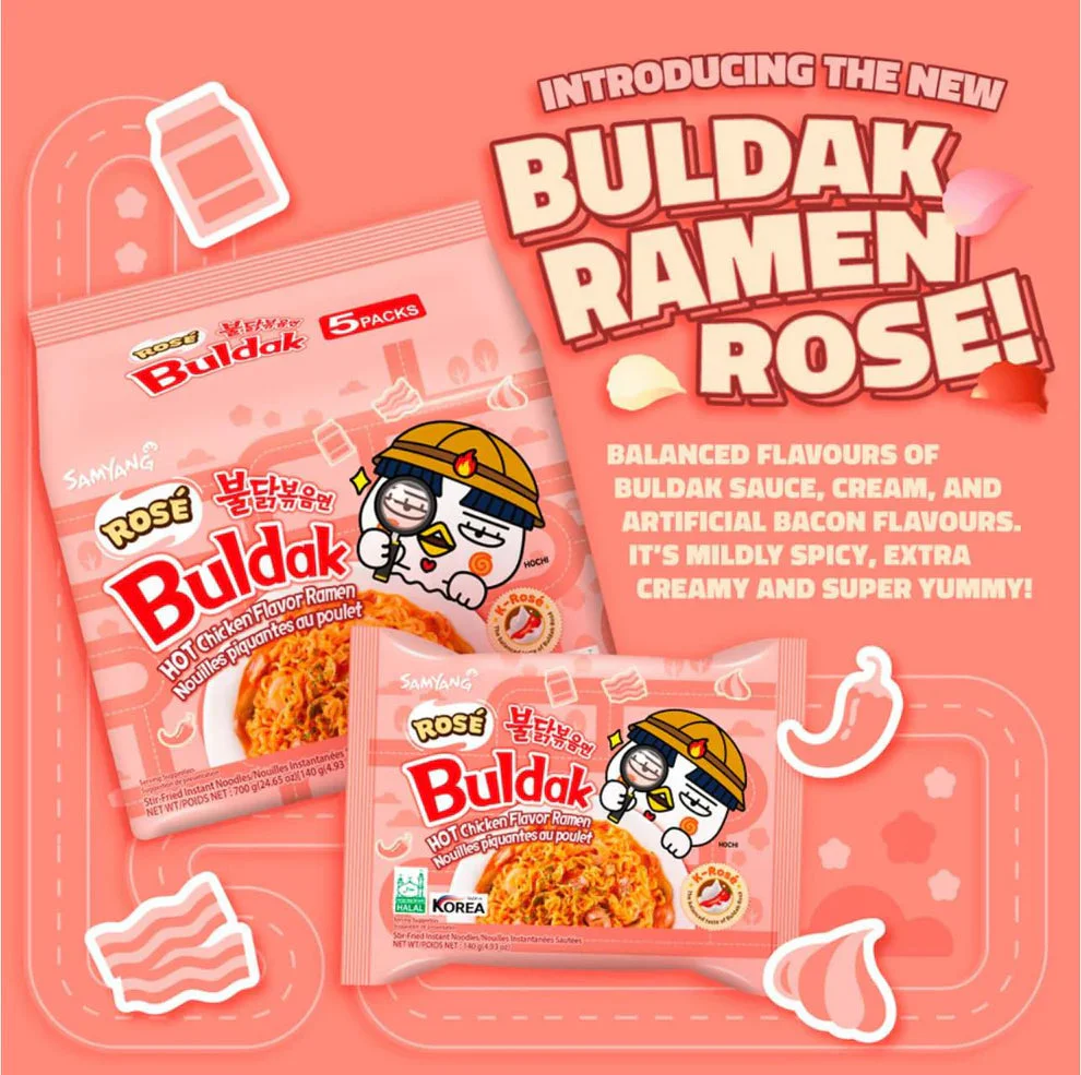 BULDAK ROSE SPICY RAMEN 4.93 OZ - Image 2
