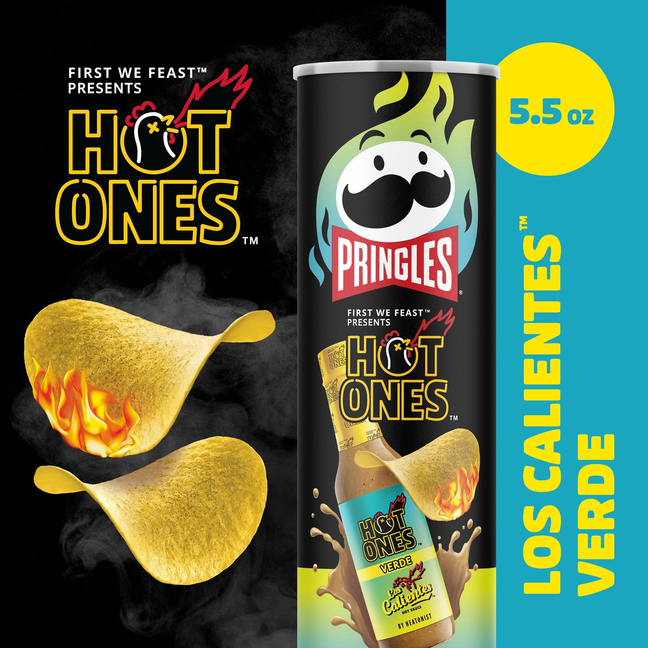 PRINGLES  HOT ONES VERDE LOS CALIENTES 5.5 OZ - Image 2