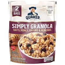 QUAKER SIMPLY GRANOLA OATS, HONEY, RAISINS & ALMONDS 34,5 OZ