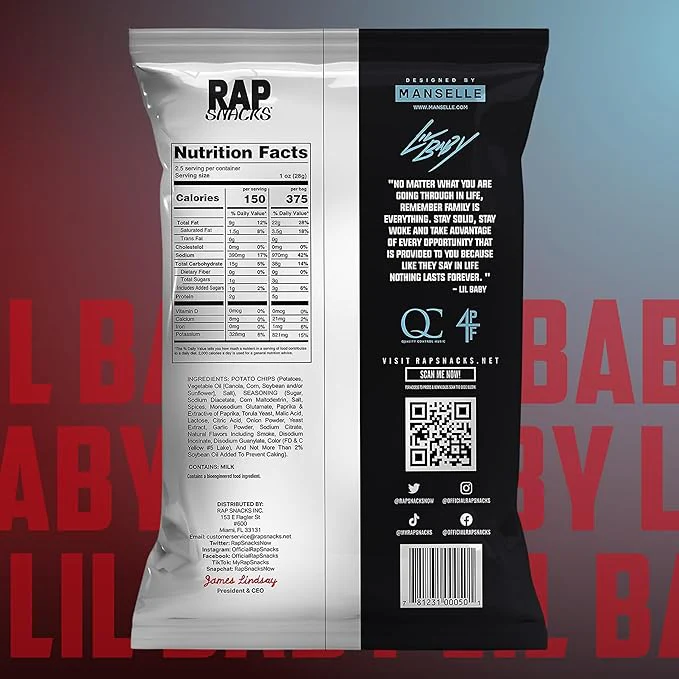 RAP SNACK LIL BABY ALL IN HOT POTATO CHIPS 2.5 OZ - Image 2